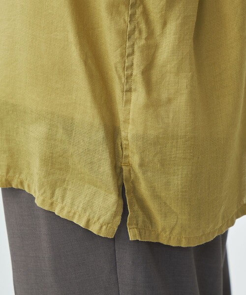 green label relaxing（グリーンレーベルリラクシング）の「BREEZY ラミー オープンカラー シャツ -通気性-（シャツ/ブラウス・メンズ・ダークグリーン/グレー/マスタード・XL/L/M/S）」の12枚目の写真