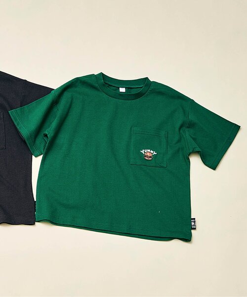 BREEZE(ブリーズ)の「【WEB限定】刺繍ワッペンTシャツ_80~150サイズ(Tシャツ/カットソー・キッズ・チャコール/グリーン/ブルー/オフホワイト・110/120/80/130/140/150/90/100)」の3枚目の写真