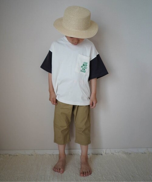 BREEZE(ブリーズ)の「【WEB限定】刺繍ワッペンTシャツ_80~150サイズ(Tシャツ/カットソー・キッズ・チャコール/グリーン/ブルー/オフホワイト・110/120/80/130/140/150/90/100)」の5枚目の写真