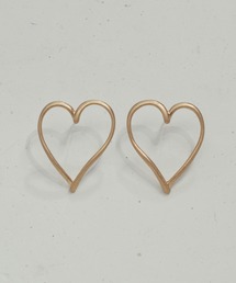 ワイド ハート ライン ピアス