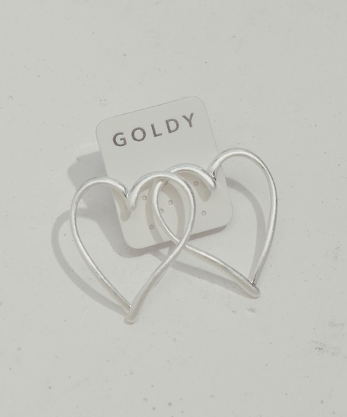 GOLDY（ゴールディ）の「ワイド ハート ライン ピアス（ピアス（両耳用）・レディース・ゴールド/シルバー系その他/ゴールド系その他/シルバー・FREE）」の7枚目の写真