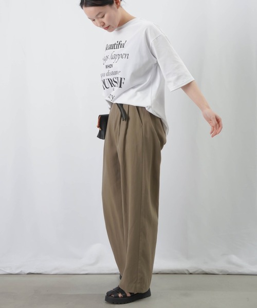 tシャツ LC/LLL ロゴプリントドッキングクルーネックカットソー レディース LADY LUCK LUCA tシャツ LC/LLL ロゴプリントドッキングクルー