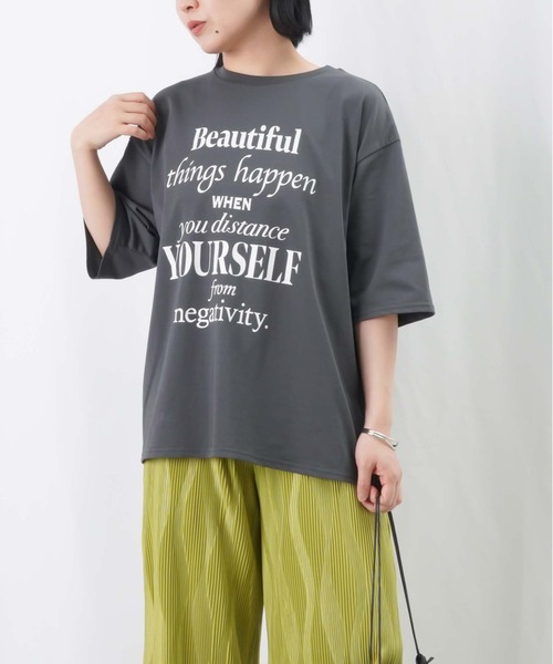 tシャツ LC/LLL 転写プリントTシャツ レディース LADY LUCK LUCA tシャツ Tシャツ LC/LLL 転写プリントロング