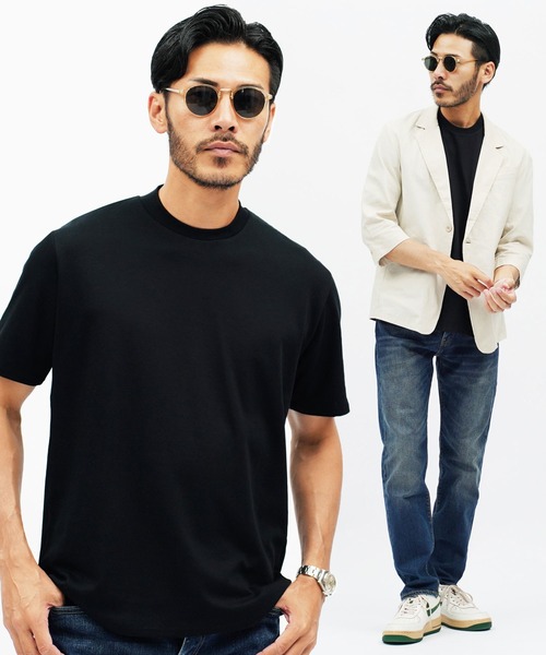 jiggys shop(ジギーズショップ)の「ジャケット専用 接触冷感半袖Tシャツカットソー(Tシャツ/カットソー・メンズ・ホワイト系その他2/ブラック系その他2/グレー系その他2/ホワイト系その他/ブラック系その他/グレー系その他・MEDIUM/LARGE/X-LARGE)」の1枚目の写真