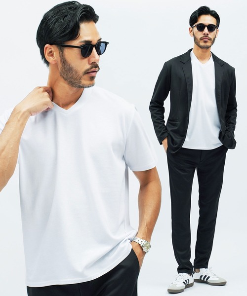 jiggys shop(ジギーズショップ)の「ジャケット専用 接触冷感半袖Tシャツカットソー(Tシャツ/カットソー・メンズ・ホワイト系その他2/ブラック系その他2/グレー系その他2/ホワイト系その他/ブラック系その他/グレー系その他・MEDIUM/LARGE/X-LARGE)」の3枚目の写真