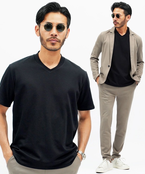 jiggys shop(ジギーズショップ)の「ジャケット専用 接触冷感半袖Tシャツカットソー(Tシャツ/カットソー・メンズ・ホワイト系その他2/ブラック系その他2/グレー系その他2/ホワイト系その他/ブラック系その他/グレー系その他・MEDIUM/LARGE/X-LARGE)」の4枚目の写真