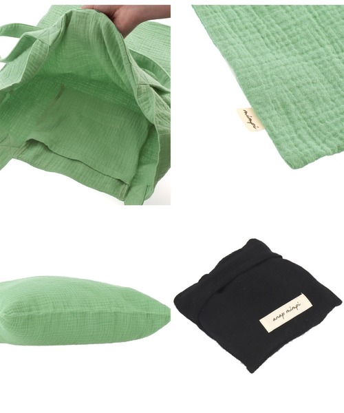 anap mimpi（アナップミンピ）の「ダブルガーゼ トートバッグ（トートバッグ・レディース・ベージュ系その他/ミント/ブラック・FREE）」の20枚目の写真