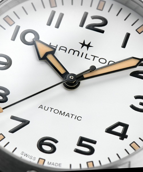 HAMILTON（ハミルトン）の「HAMILTON [ハミルトン] 腕時計 Khaki Field （カーキ フィールド） Expedition オート 自動巻き 37MM ホワイト×シルバー（アナログ腕時計・メンズ・ホワイト・FREE）」の3枚目の写真