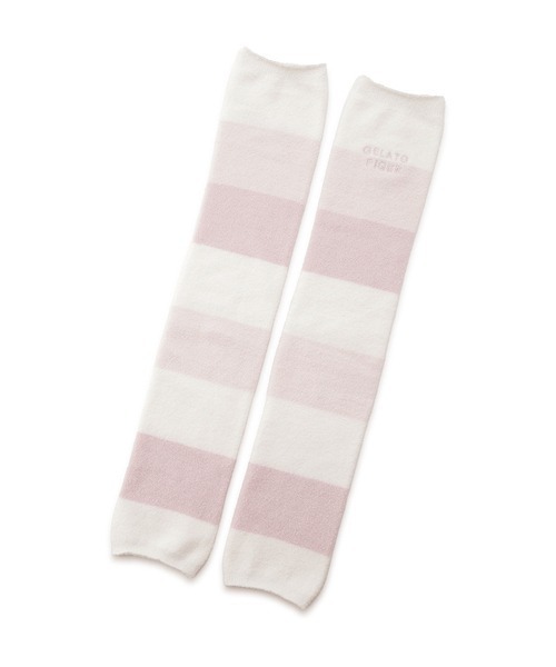 gelato pique（ジェラートピケ）の「スムーズィーlite3ボーダーレッグウォーマー（レッグウォーマー・レディース・ブルー/ピンク・FREE）」の2枚目の写真