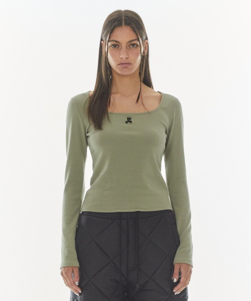 Rest&Recreation(レストアンドレクリエーション)の「Rest&Recreation/レストアンドレクリエーション RR SQUARE NECK LONG SLEEVE スクエアネック ロングスリーブ(Tシャツ/カットソー・レディース・グレー/ブラック/ホワイト/ネイビー/カーキ/チャコール・FREE)」の18枚目の写真