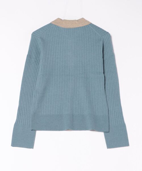 FIL DE FER（フィルデフェール）の「4者混ワイドリブ　ニットシャツ（ニット/セーター・レディース・チャコールグレー/サックスブルー・FREE）」の15枚目の写真