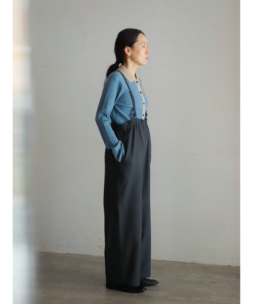 FIL DE FER（フィルデフェール）の「4者混ワイドリブ　ニットシャツ（ニット/セーター・レディース・チャコールグレー/サックスブルー・FREE）」の11枚目の写真