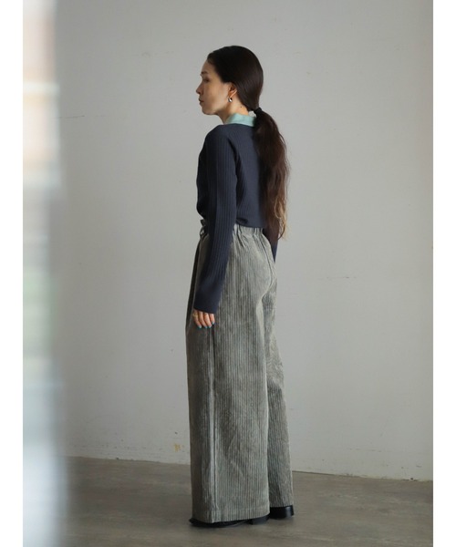 FIL DE FER（フィルデフェール）の「4者混ワイドリブ　ニットシャツ（ニット/セーター・レディース・チャコールグレー/サックスブルー・FREE）」の5枚目の写真