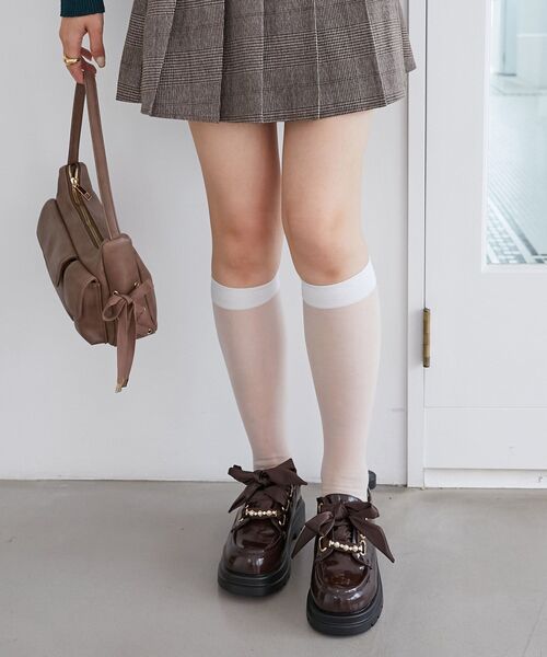 MAJESTIC LEGON（マジェスティックレゴン）の「アンニュイレースアップバッグ（ショルダーバッグ・レディース・アイボリー/ブラウン/ブラック・FREE）」の14枚目の写真