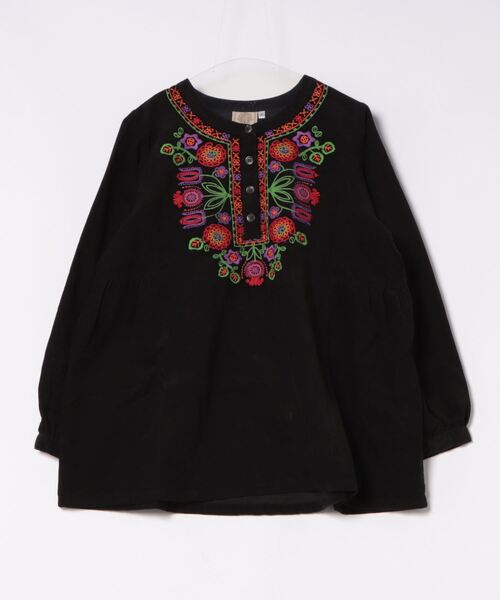 チチカカ（チチカカ）の「Rico メヒコフラワー刺繍コーデュロイプルオーバー（シャツ/ブラウス・レディース・グレー/ブラック/グリーン・FREE）」の9枚目の写真