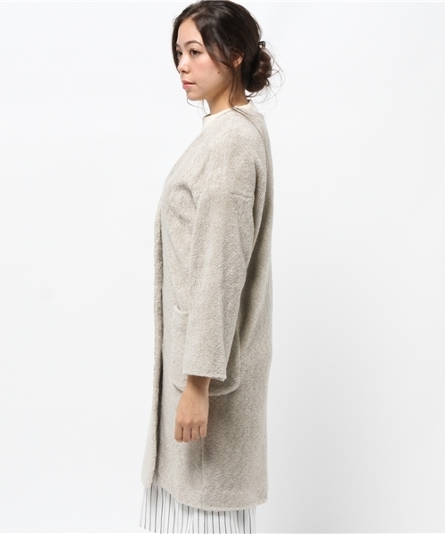 DouDou（ドゥドゥ）の「【DouDou】ノーカラーボアコート（その他アウター・レディース・キャメル/グレー/ホワイト・FREE）」の16枚目の写真