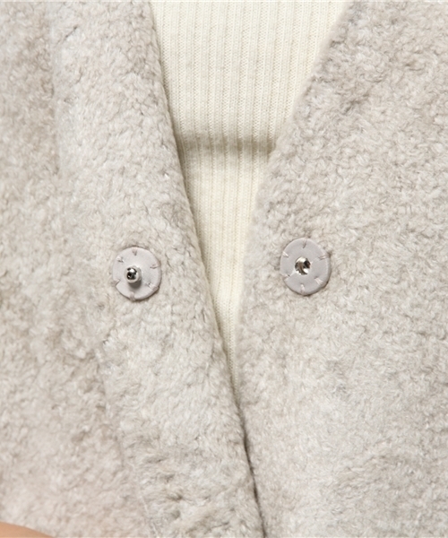 DouDou（ドゥドゥ）の「【DouDou】ノーカラーボアコート（その他アウター・レディース・キャメル/グレー/ホワイト・FREE）」の14枚目の写真