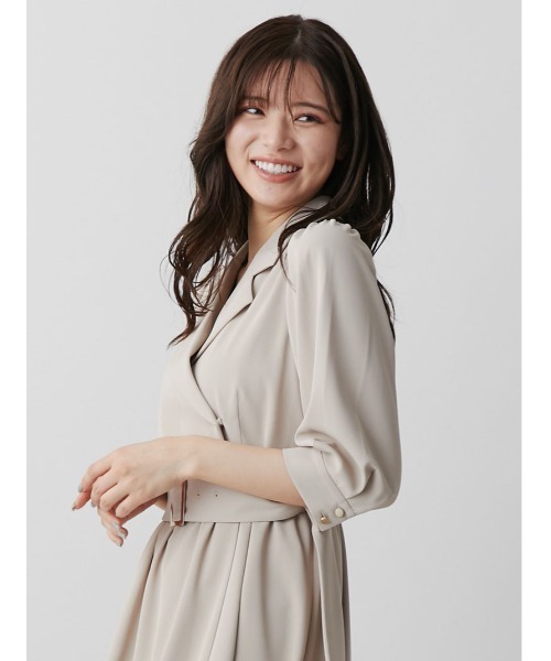 【本物保証】 TONAL（トーナル）の「バイカラーカシュクールテーラード ワンピース