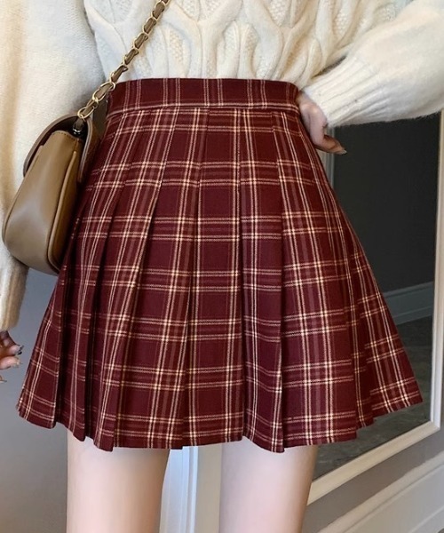 GEMEDA（ジェメダ）の「チェック柄ミニスカート（スカート・レディース・グレー/レッド・M/S）」の14枚目の写真