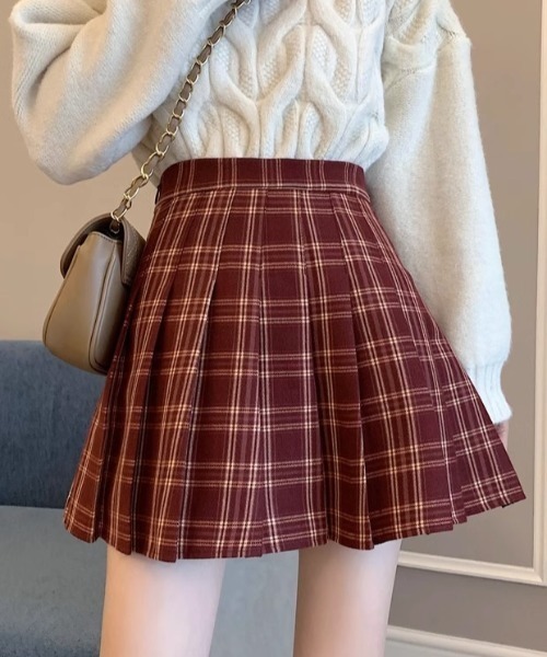 GEMEDA（ジェメダ）の「チェック柄ミニスカート（スカート・レディース・グレー/レッド・M/S）」の16枚目の写真