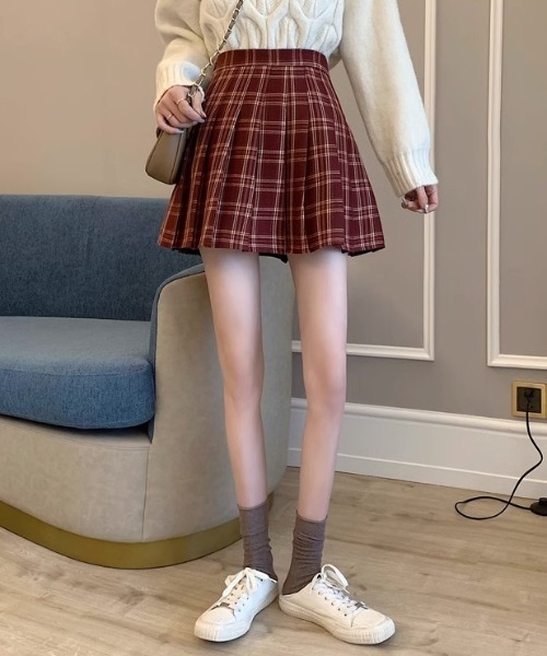 GEMEDA（ジェメダ）の「チェック柄ミニスカート（スカート・レディース・グレー/レッド・M/S）」の22枚目の写真