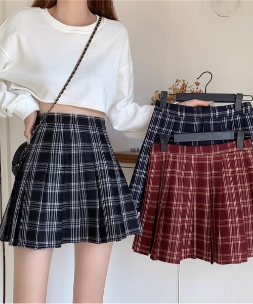 GEMEDA（ジェメダ）の「チェック柄ミニスカート（スカート・レディース・グレー/レッド・M/S）」の11枚目の写真