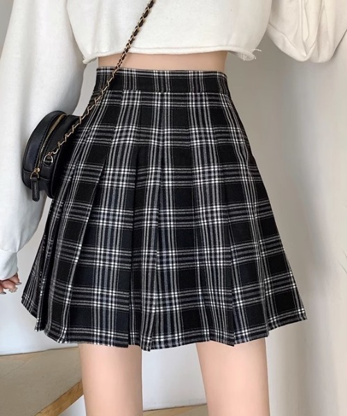 GEMEDA（ジェメダ）の「チェック柄ミニスカート（スカート・レディース・グレー/レッド・M/S）」の4枚目の写真