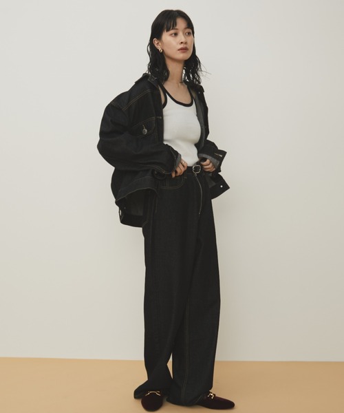MERLOT(メルロー)の「ビッグボタンオーバーサイズデニムジャケット/セットアップ対応(デニムジャケット・レディース・インディゴブルー・FREE)」の11枚目の写真