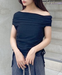 INGNI | サイドギャザーオフショルラメトップス(Tシャツ/カットソー)