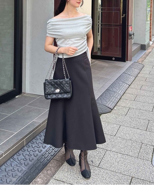 INGNI（イング）の「サイドギャザーオフショルラメトップス（Tシャツ/カットソー・レディース・シルバー系6/ブラック系その他6・M）」の21枚目の写真