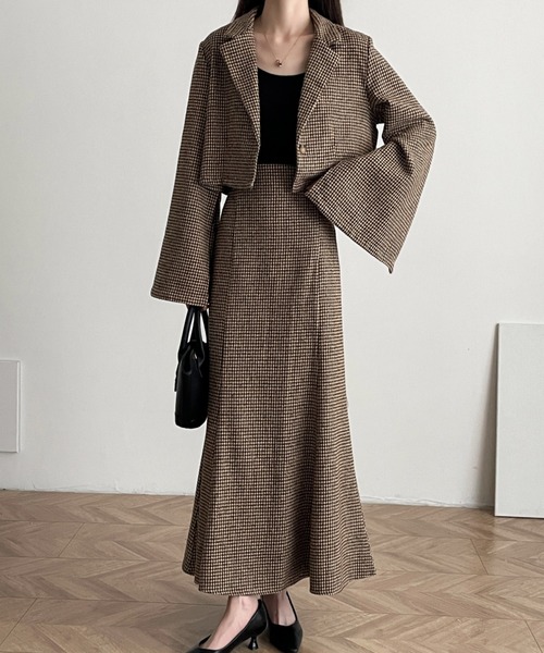 ❗️早い者勝ち❗️atlo 袖あり&ミモレ丈　3点セット　ベージュ セール】ツーイド袖スリットショート丈テーラージャケット