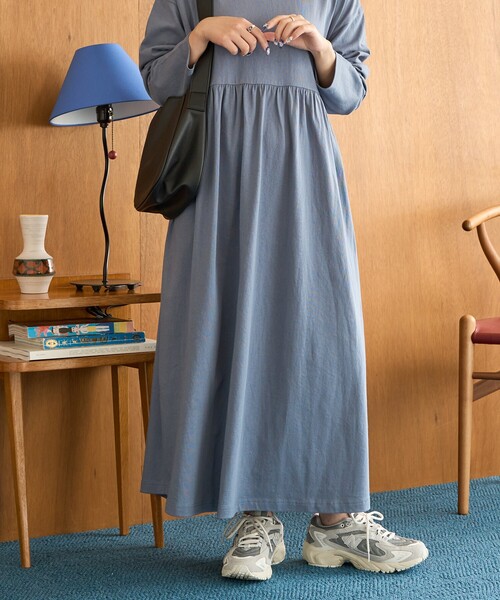 セール】限定展開 ウエスト ギャザー 切替 マキシワンピース