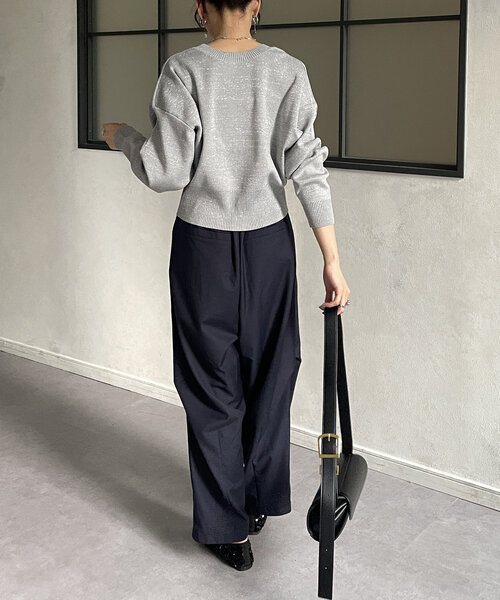 Thevon（ゼボン）の「ラメスポンジショートカーディガン（カーディガン/ボレロ・レディース・アイボリー/チャコールグレー/グレー・FREE）」の19枚目の写真