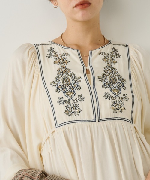 セール】スパンコール刺繍ロングスリーブOP（ワンピース）｜Unitage