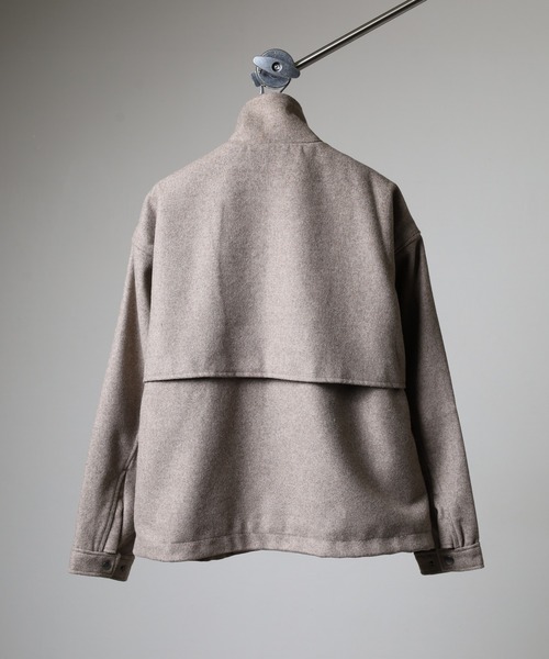 SUGGESTION（サジェッション）の「Classic melton stand jacket / クラシカル メルトン スタンドジャケット unisex（ブルゾン・メンズ・チェック/ブラック/グレイッシュベージュ・L/M）」の16枚目の写真