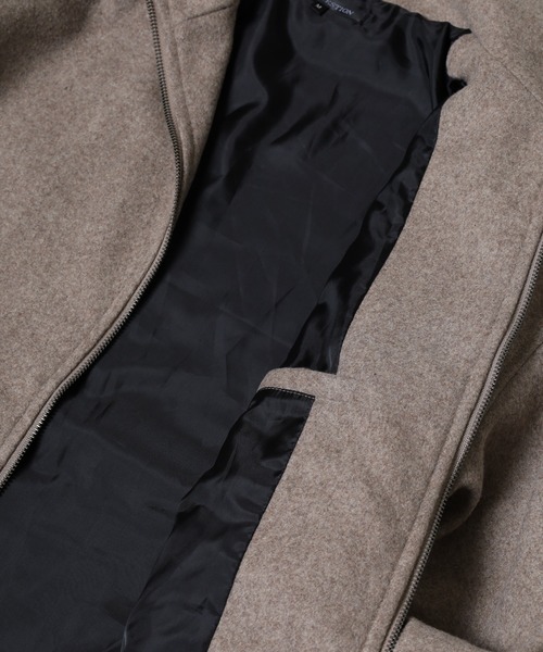 SUGGESTION（サジェッション）の「Classic melton stand jacket / クラシカル メルトン スタンドジャケット unisex（ブルゾン・メンズ・チェック/ブラック/グレイッシュベージュ・L/M）」の15枚目の写真