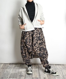 総柄 サルエルアラジンパンツ