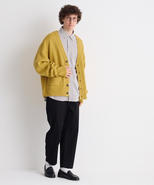 coca（coca）（コカ）の「ミラノリブニットカーディガン（カーディガン/ボレロ・メンズ・マスタード/ブラック/オレンジ/グリーン/ライトブルー/ベージュ・M/L）」の15枚目の写真