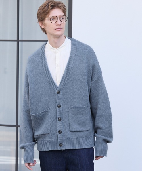 coca（coca）（コカ）の「ミラノリブニットカーディガン（カーディガン/ボレロ・メンズ・マスタード/ブラック/オレンジ/グリーン/ライトブルー/ベージュ・M/L）」の9枚目の写真