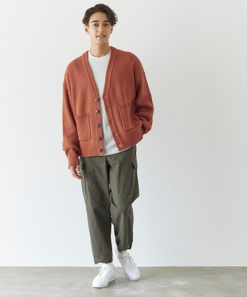 coca（coca）（コカ）の「ミラノリブニットカーディガン（カーディガン/ボレロ・メンズ・マスタード/ブラック/オレンジ/グリーン/ライトブルー/ベージュ・M/L）」の12枚目の写真