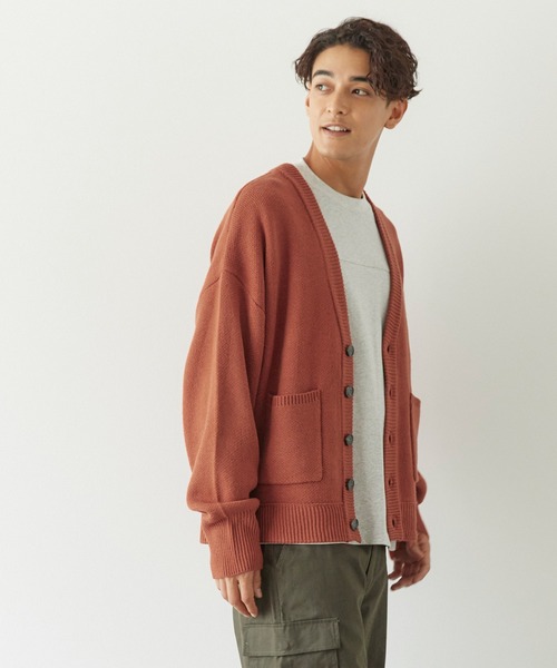 coca（coca）（コカ）の「ミラノリブニットカーディガン（カーディガン/ボレロ・メンズ・マスタード/ブラック/オレンジ/グリーン/ライトブルー/ベージュ・M/L）」の11枚目の写真