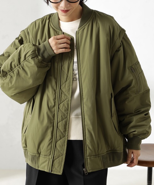 FOUND GOOD（ファウンドグッド）の「2WAYMA-1（MA-1・レディース・ブラウン系3/グリーン系8/アイボリー/ブラック・S/M/L）」の17枚目の写真