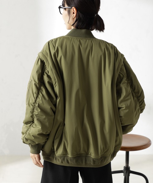 FOUND GOOD（ファウンドグッド）の「2WAYMA-1（MA-1・レディース・ブラウン系3/グリーン系8/アイボリー/ブラック・S/M/L）」の18枚目の写真