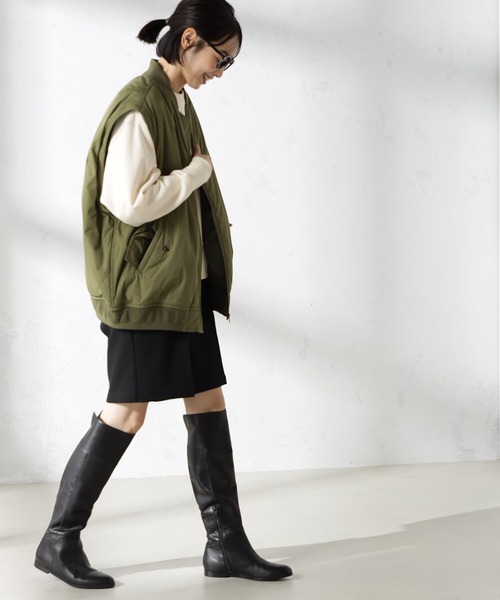 FOUND GOOD（ファウンドグッド）の「2WAYMA-1（MA-1・レディース・ブラウン系3/グリーン系8/アイボリー/ブラック・S/M/L）」の20枚目の写真