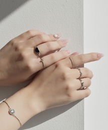 【ZOZO限定】ハートモチーフリング 6SET 指輪 重ね付け ウェーブ ニュアンス シンプル バレエコア コケティッシュ ブラック 黒 レッド 赤 シルバー ゴールド