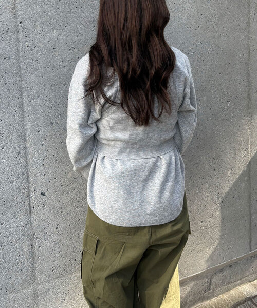 CIAOPANIC（チャオパニック）の「【WEB限定】ワッフルアメスリベスト付きニット（ニット/セーター・レディース・チャコールグレー/アイボリー/グレー/ピンク・ONE SIZE）」の22枚目の写真