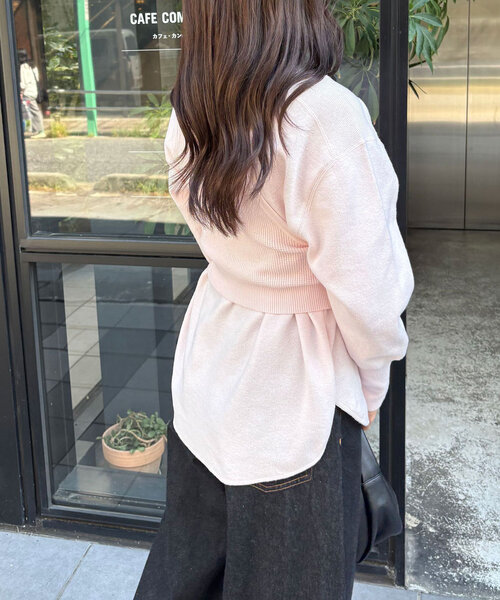 CIAOPANIC（チャオパニック）の「【WEB限定】ワッフルアメスリベスト付きニット（ニット/セーター・レディース・チャコールグレー/アイボリー/グレー/ピンク・ONE SIZE）」の10枚目の写真