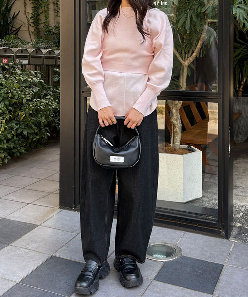 CIAOPANIC（チャオパニック）の「【WEB限定】ワッフルアメスリベスト付きニット（ニット/セーター・レディース・チャコールグレー/アイボリー/グレー/ピンク・ONE SIZE）」の11枚目の写真