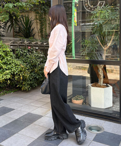 CIAOPANIC（チャオパニック）の「【WEB限定】ワッフルアメスリベスト付きニット（ニット/セーター・レディース・チャコールグレー/アイボリー/グレー/ピンク・ONE SIZE）」の12枚目の写真