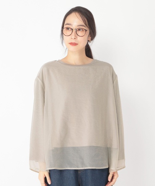 studio CLIP（スタディオクリップ）の「シアー×カットレイヤードプルオーバー（Tシャツ/カットソー・レディース・モカ/ベージュ/ライトグレー・FREE）」の9枚目の写真